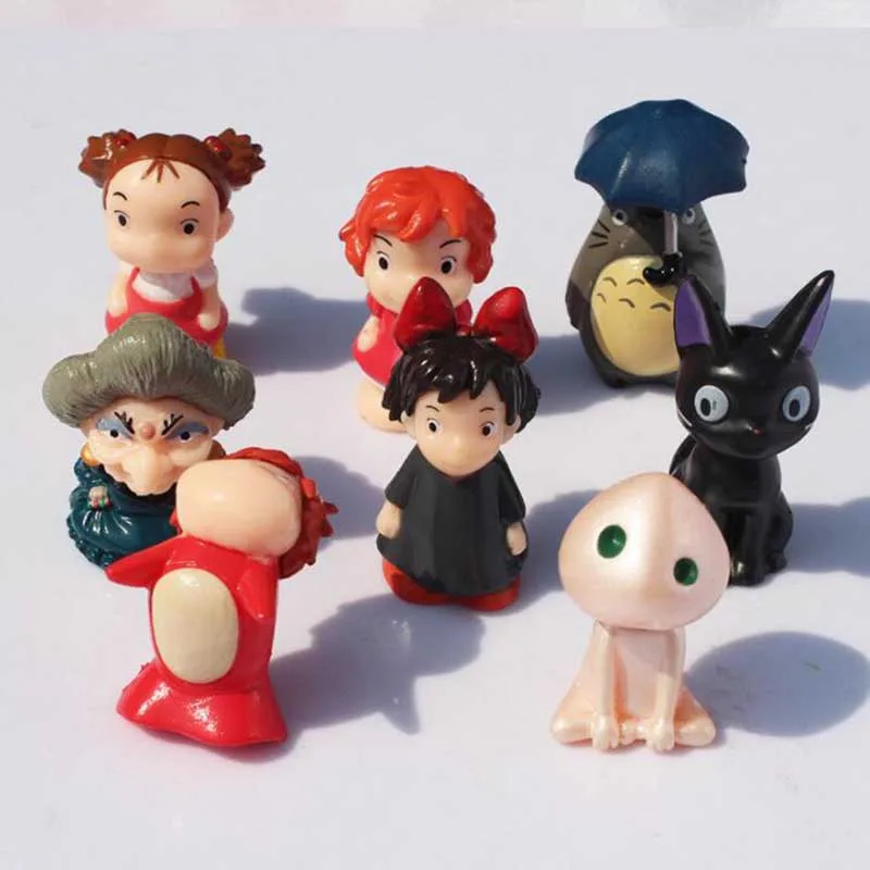 

8pcs/set 5cm Hayao Miyazaki Anime Totoro Ponyo KiKis PVC Model Toys Totoro Action Figure Toys