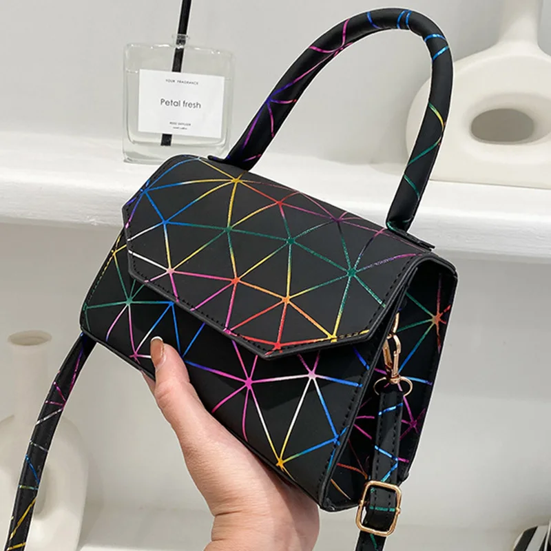 

Color Reflective Flap Shoulder Crossbody Bags For Women 2021 New PU Leather Women's Designer Handbag Female Travel Messenger Bag