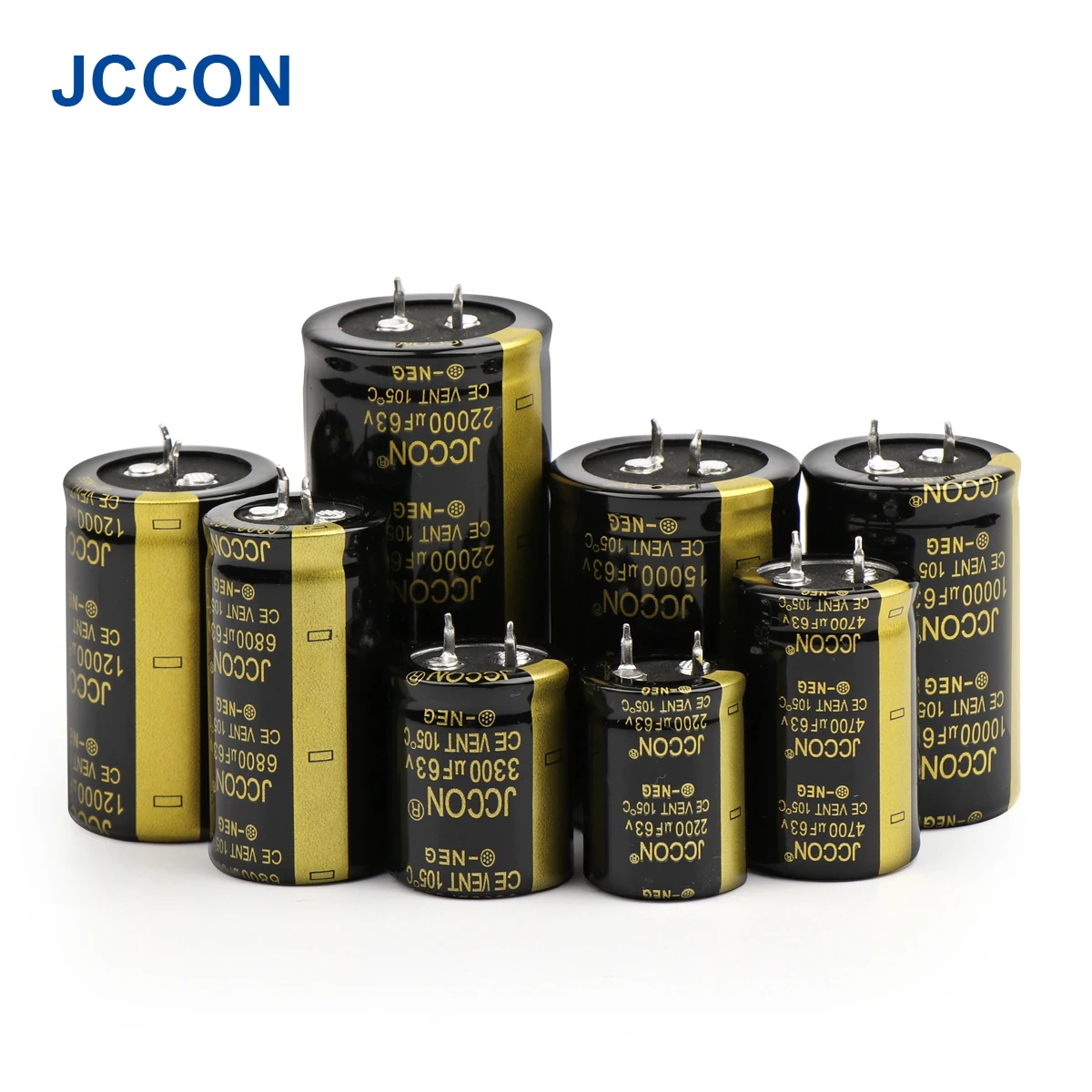 2Pcs JCCON Audio Electrolytic Capacitor 63V 3300UF 4700UF 6800UF 10000UF 12000UF 15000UF 22000UF Low ESR For Hifi Amplifier