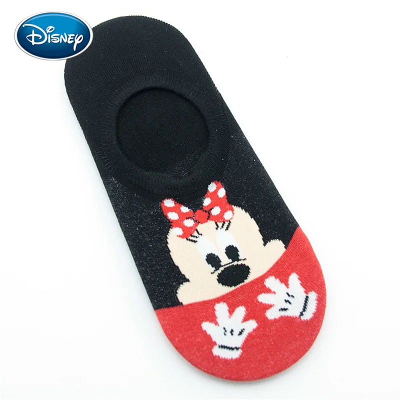 Женские хлопковые носки Disney с мультяшным принтом Дональд Дак Микки тонкие для
