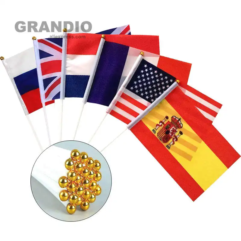 10 упаковок Национальный ручной Флаг США Великобритании ЕС Россия Франция
