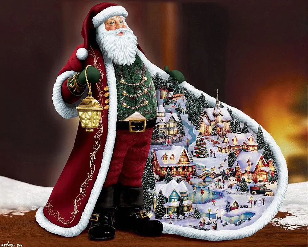 5D Diamond Drawing Christmas Tree Rotating Sculpture Train Decorations Paste pegatinas Xmas Decor for Home | Дом и сад