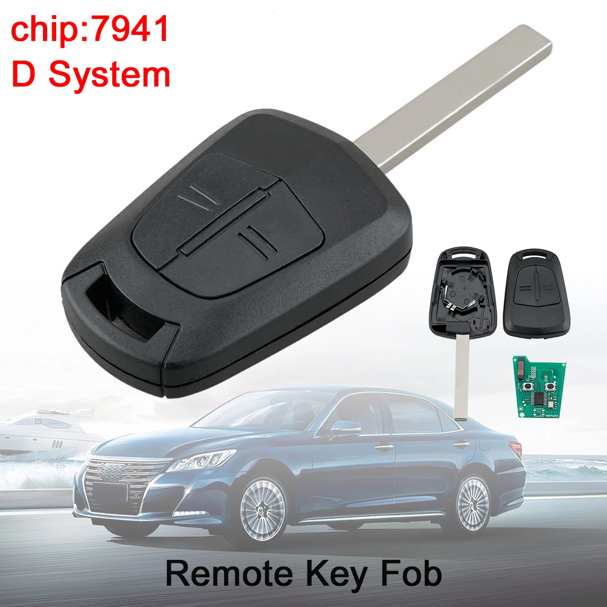 

433MHz Keyless Remote Car Key Fob with ID47 PCF7941 Chip Fit for Opel/Vauxhall Corsa D2007-2012 Meriva B 2010-2013 Delphi System