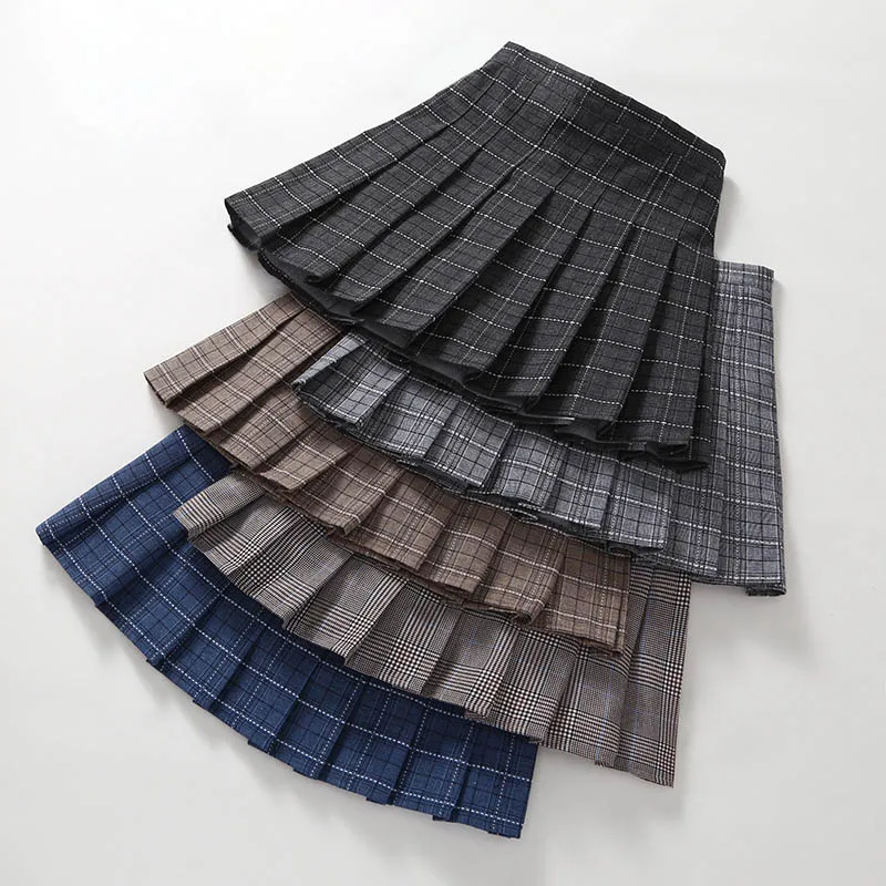 

Japanese Girls Pleated Skirt Plaid Princess Party Clothes School Skirts High Waist Soft A-Line Student Uniform Children Clothing