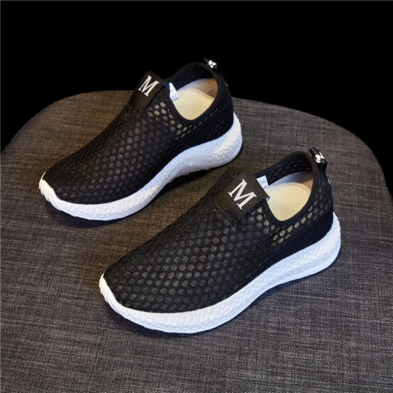 Woman Tennis Shoes Slip-on Ladies Light Black Sports Shoes Female Sneakers Breathable Women Flats Outdoor Walking Tenis De Mujer