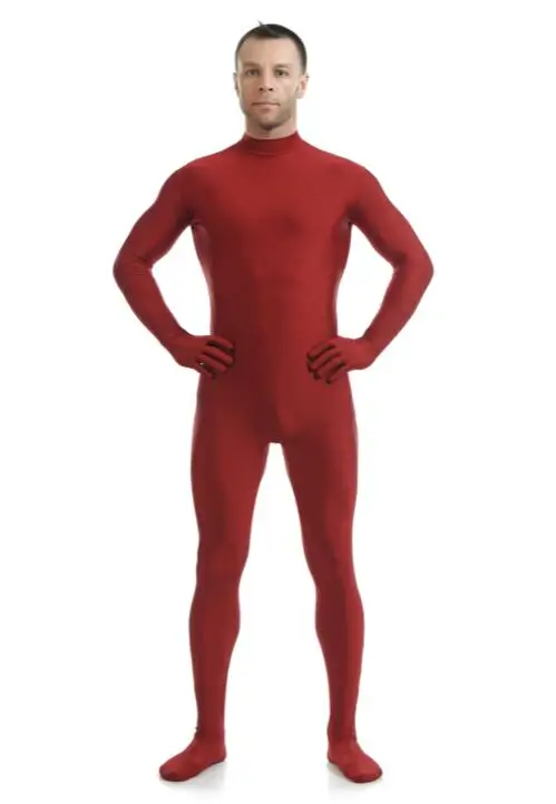 Обтягивающие костюмы из лайкры Zentai, черный костюм без капюшона, гимнастическое трико из спандекса, мужские костюмы для косплея, боди для детей и взрослых - Цвет: Burgundy