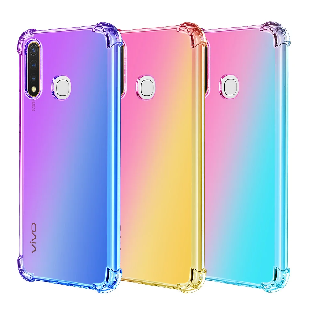 Прозрачный градиентный ЧЕХОЛ ДЛЯ vivo Y19 U20 U3 Y5s Y85 V9 Youth Z3X Z1 Y81 Y81S Y83 Мягкий