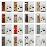 3d self adhesive wallpaper for door bookcase wine cabinet wooden door container door creative wall stickers vinyl bedroom decor