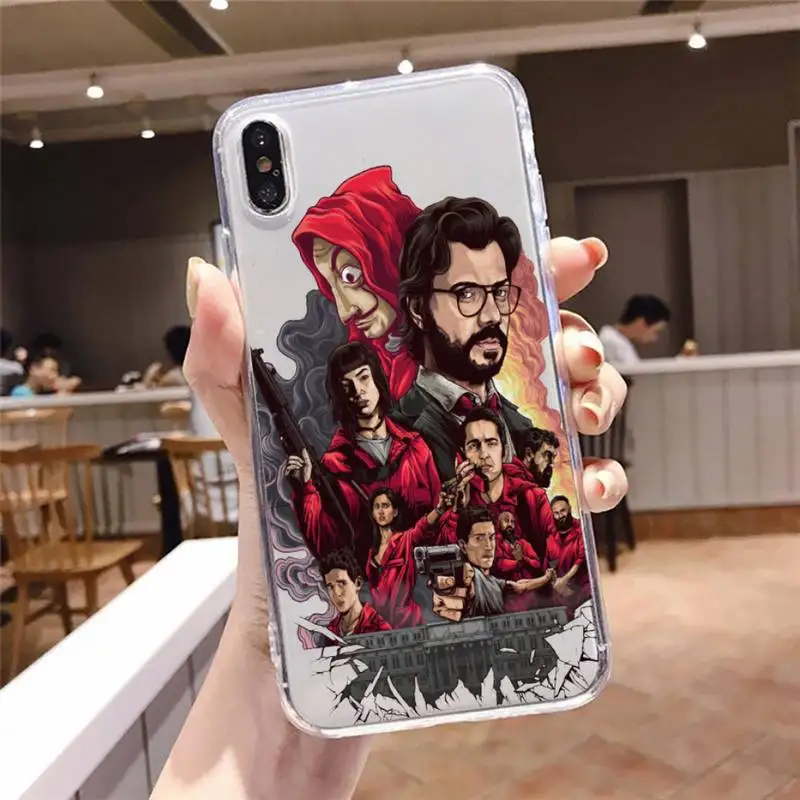 

Spain TV Money Heist House Paper Phone Case Transparent soft For iphone 5 5s 5c se 6 6s 7 8 11 12 plus mini x xs xr pro max