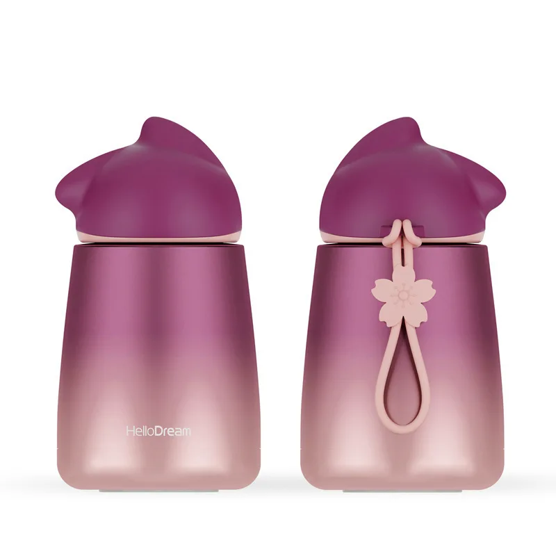 

Creative gradient rabbit beauty series vacuum stainless steel mug cartoon custom logo gift mug