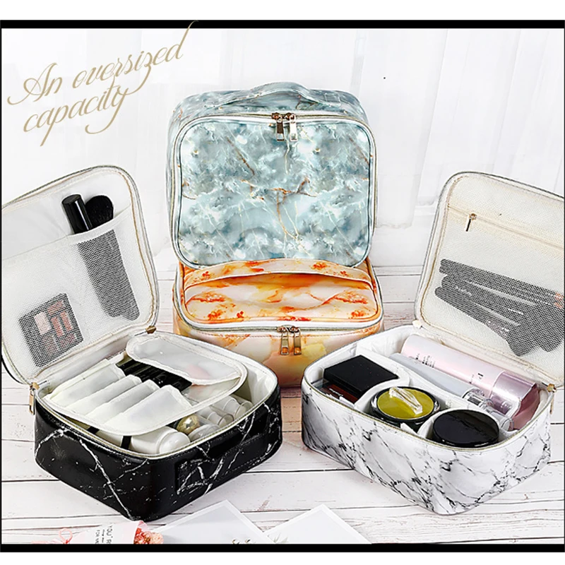 Косметичка с мраморным узором Женский чехол для макияжа губная помада сумка