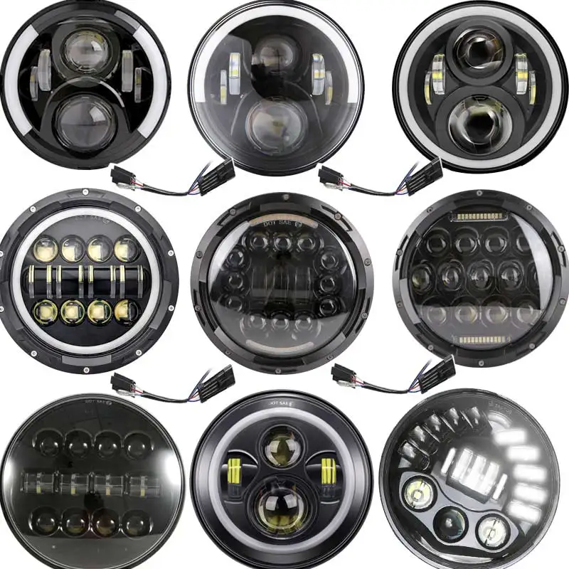 Универсальная 7-дюймовая светодиодная фара головного света для автомобилей и