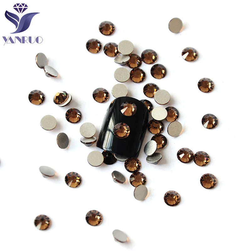 Стразы для дизайна ногтей дымчатые кристаллы топаза всех размеров маникюра DIY 3D