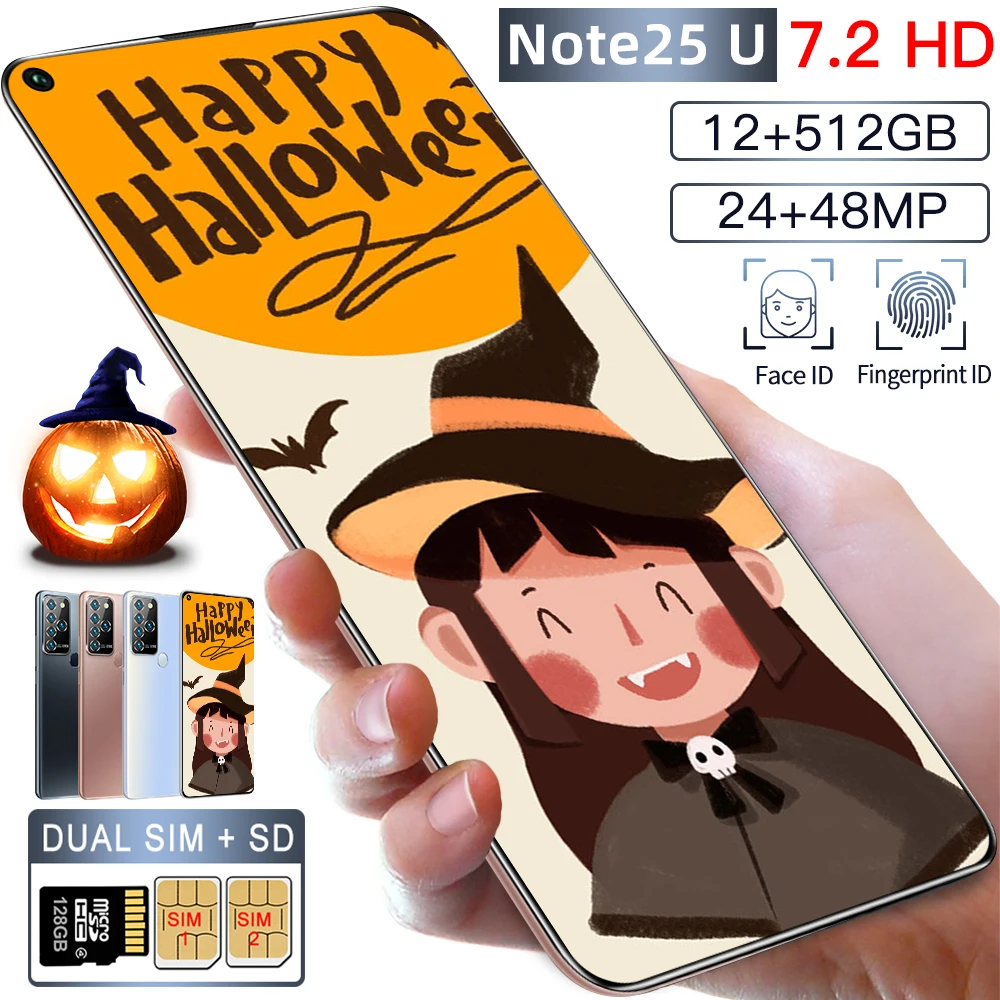

Global Version Note25U SmartPhone 7.2inch Face Unlock 12GB+512GB large Screen 10-core 4G/5G 100% Original Mobile Phone