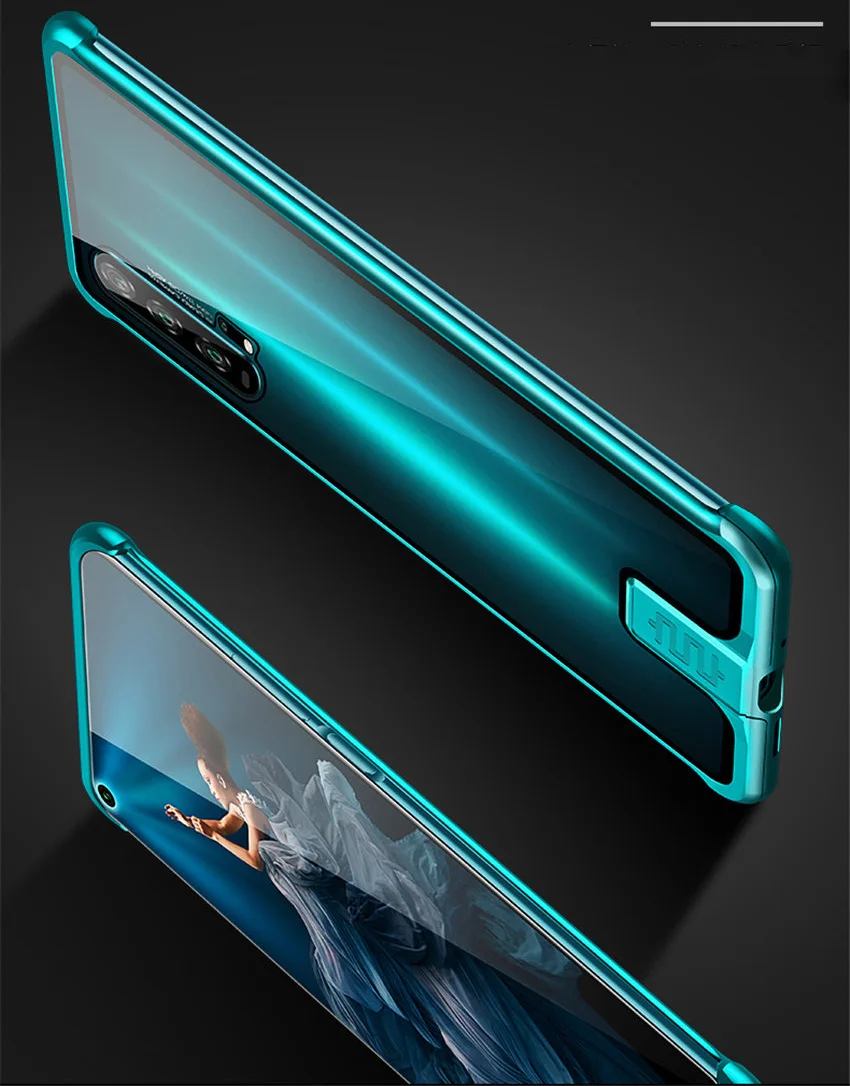 R-just Borderless серия металлический каркас чехол для телефона huawei Honor 20 защитный чехол стеклянная задняя крышка Чехлы для huawei Honor 20 Pro