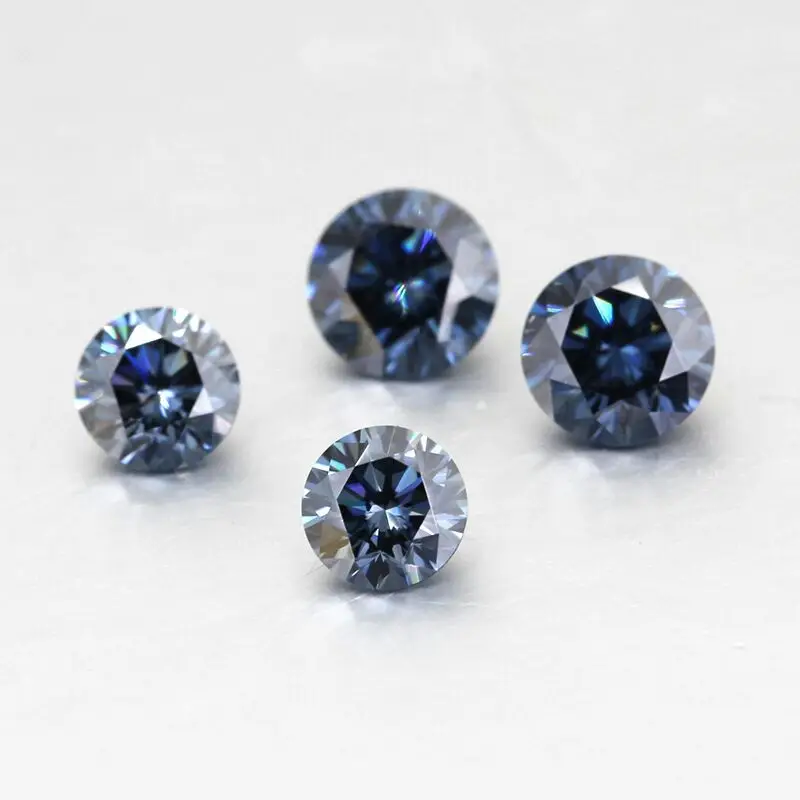 

Blue Moissanite Round Cut Shape Real 100% Loose Gemstones 1.0ct 6.5mm D Color VVS1 diamond moissanite For Ring Jewelry With GRA