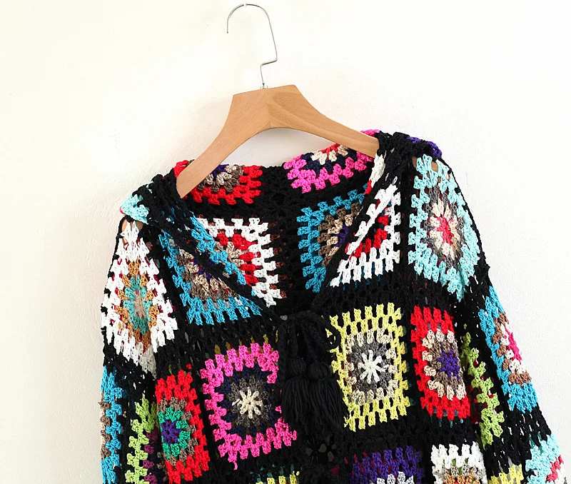 

Autumn Spring Knitwear New Hot Sales Ladies Boho Blouse Hollow-out Sweater Jumper Fashion Casual Pierced Pullover Women