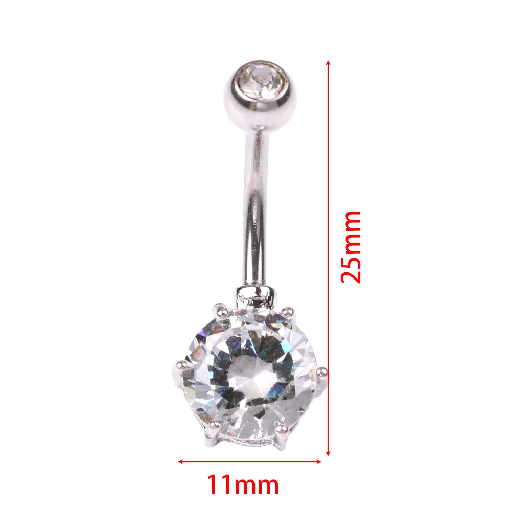 Серьга из хирургической стали с кристаллами для пирсинга пупка пикантное