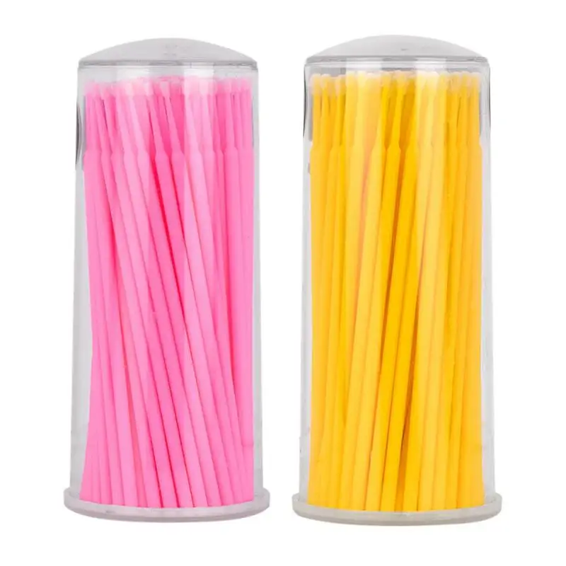 

100PCS/BOX Tattoo Cotton Swabs Non-shedding Grafting Eyelash Cleaning Stick Disposable Salon Beauty Makeup Tool Cotton Brush