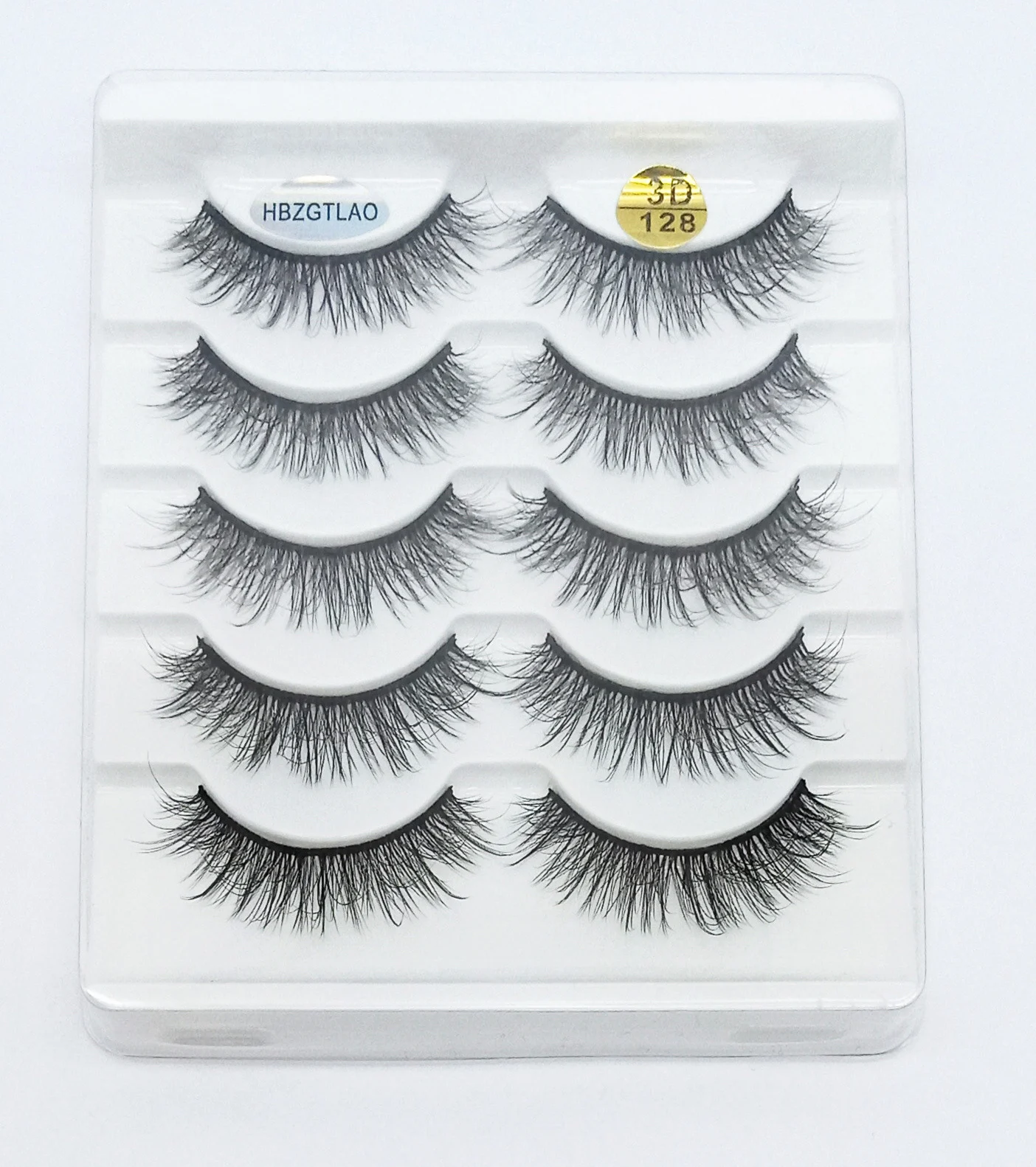 

False Eyelashes Lengthen Thick Curling Designs 5 Pairs/Set 3D Chemical Fiber Faux Cils Makeup Tools Beauty Salon