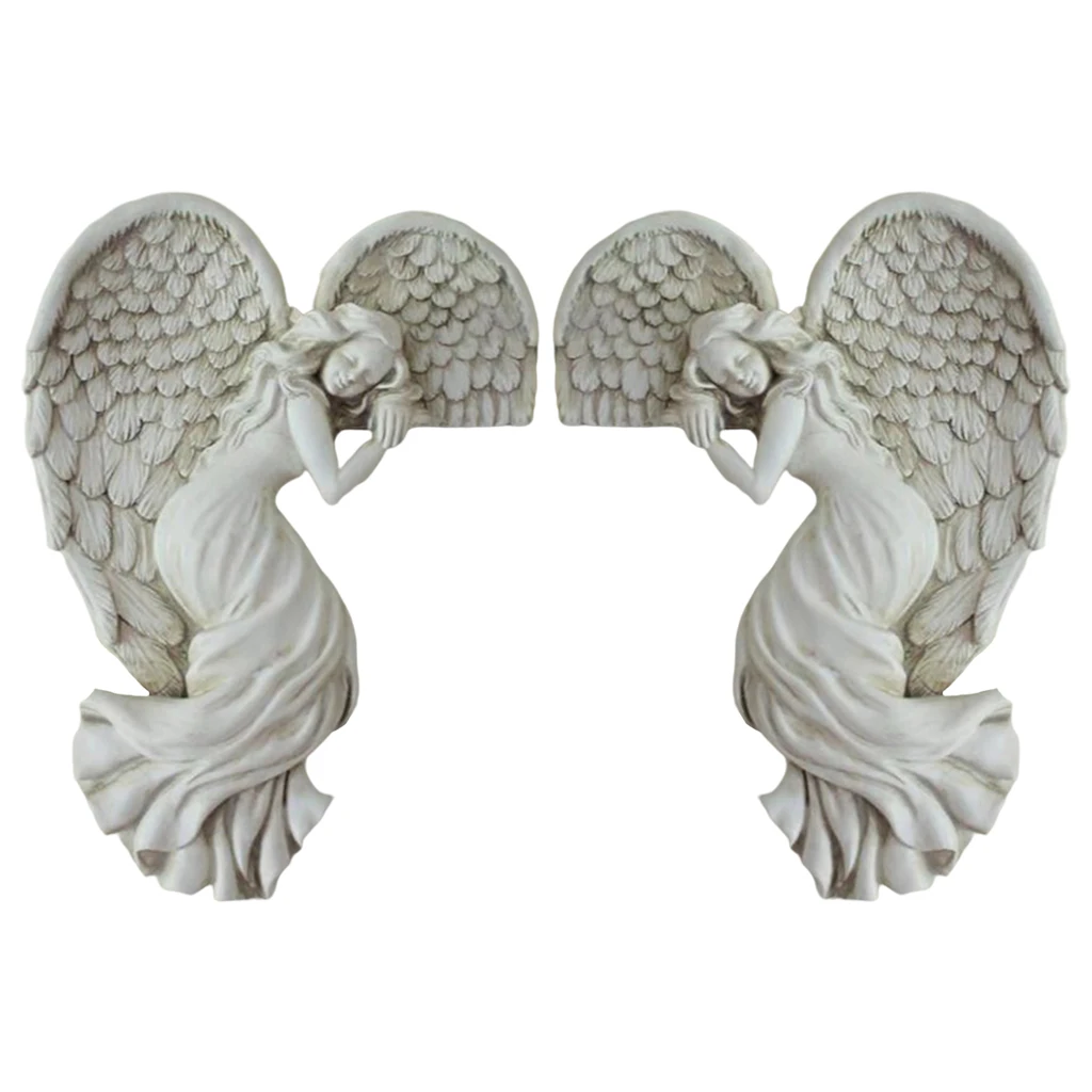 

Angle Napping Statue Cabinet Cherubs Figurines Figure Unique Winged Angel Statue Yard Garden Home Desktop Decoration White