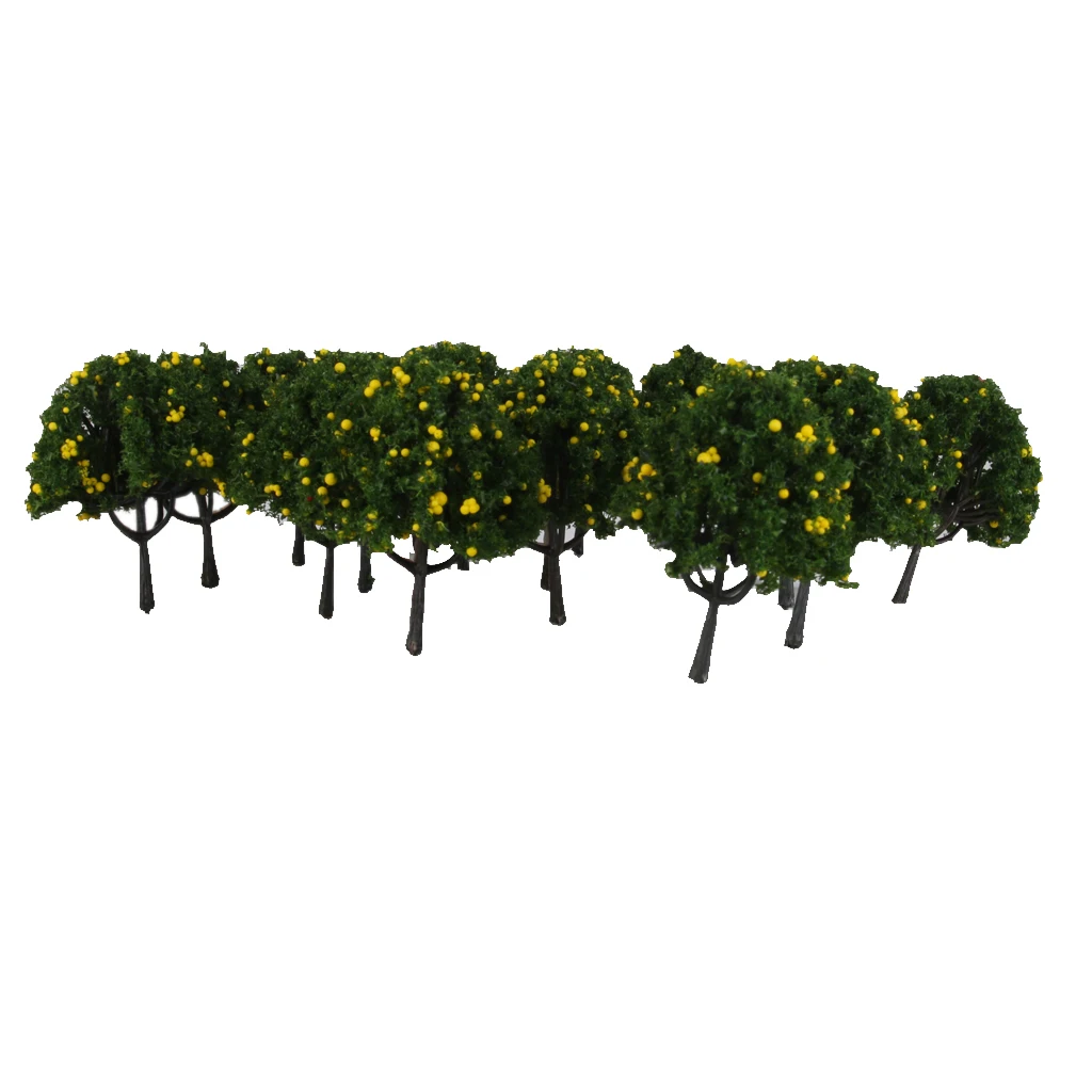 

20PCS MODEL YEWLLOW FRUIT TREES 6CM TALL HO OO LAYOUT RAILROAD TRAIN SCENERY