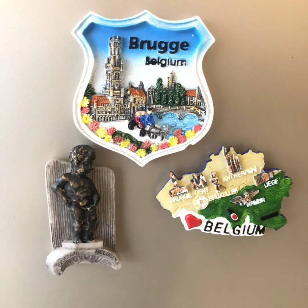 3D магниты на холодильник из смолы Brugge Бельгия туристический сувенир Венгрия Kapok