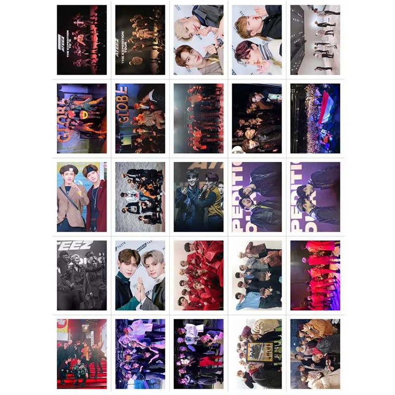 100 шт./кор. KPOP ATEEZ альбом коллекции HD фотокарточек самодельные Двусторонняя