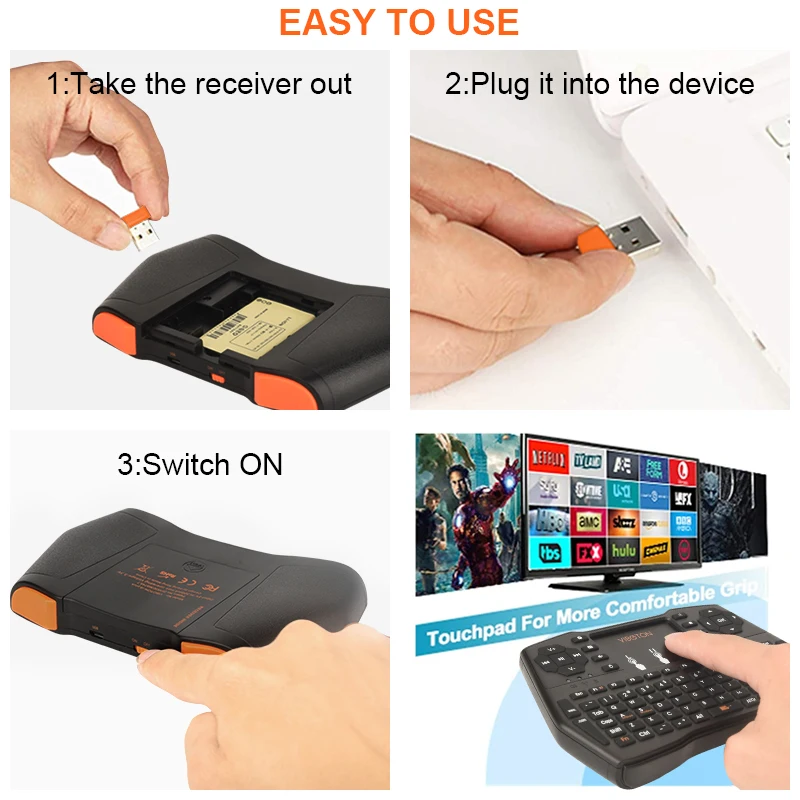 I8 Plus мини 2 4 GHz беспроводная клавиатура с тачпадом без подсветки английская