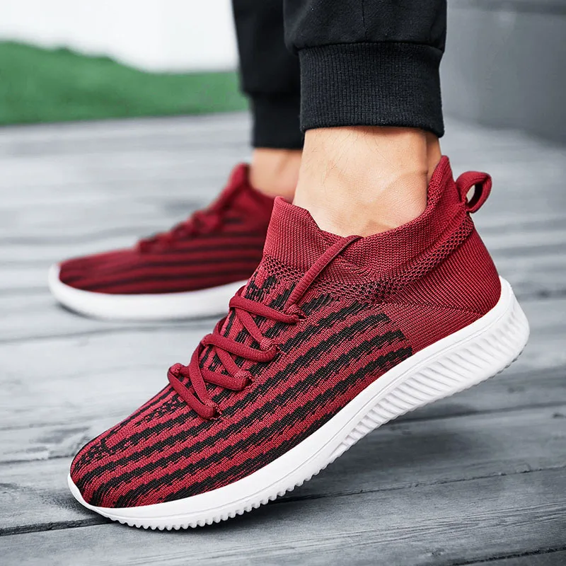 

2021 Socks Shoes Sneakers Men's Knit Upper Breathable Casual Shoes Shoes for Men Soft Lightweight Big Size Zapatillas De Deporte