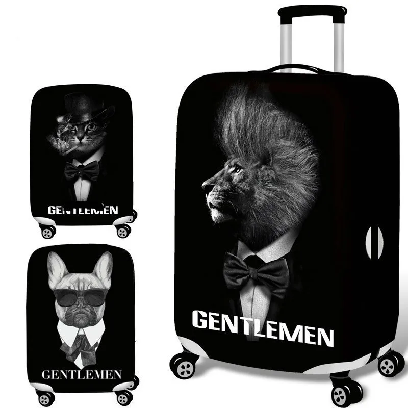 Мультяшный черный Дорожный чемодан защитный чехол для чемодана тележки