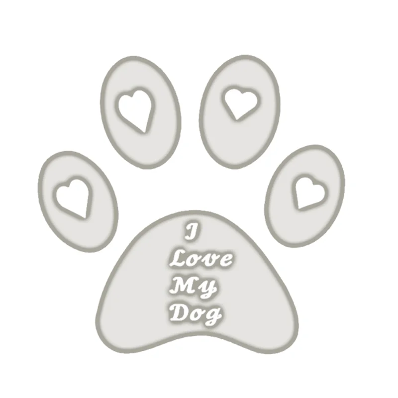 DiyArts собачья лапа любовь металлические Вырубные штампы Скрапбукинг для