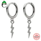 ElfoPlataSi минималистичные женские серьги-гвоздики из стерлингового серебра 925 пробы с подвеской молнией для женщин ювелирные изделия из стерлингового серебра