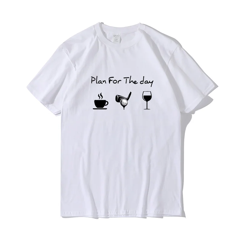

Unisex Short Sleeve Shirt, 100% Cotton Fun Shirt, Daily Planner, Coffee, Golf, Wine
