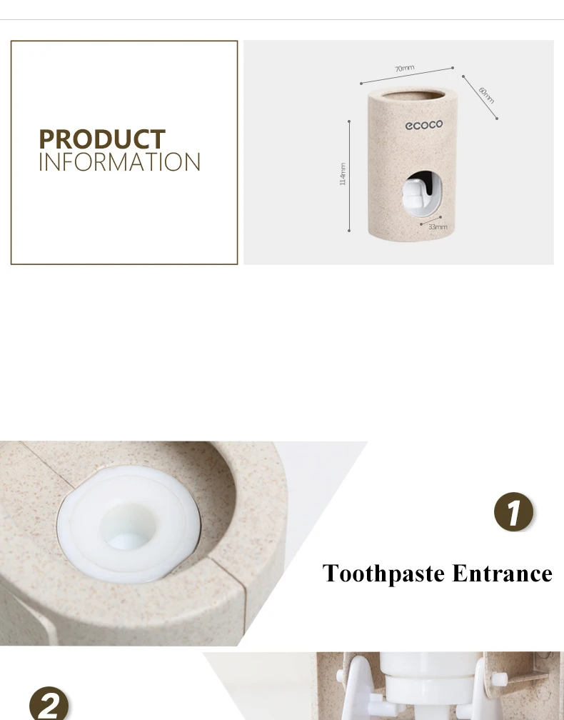 

Automatic Toothpaste Dispenser Dust-proof Toothbrush Holder Wall Mount Stand Toothpaste Squeezers Bathroom Accessories Set