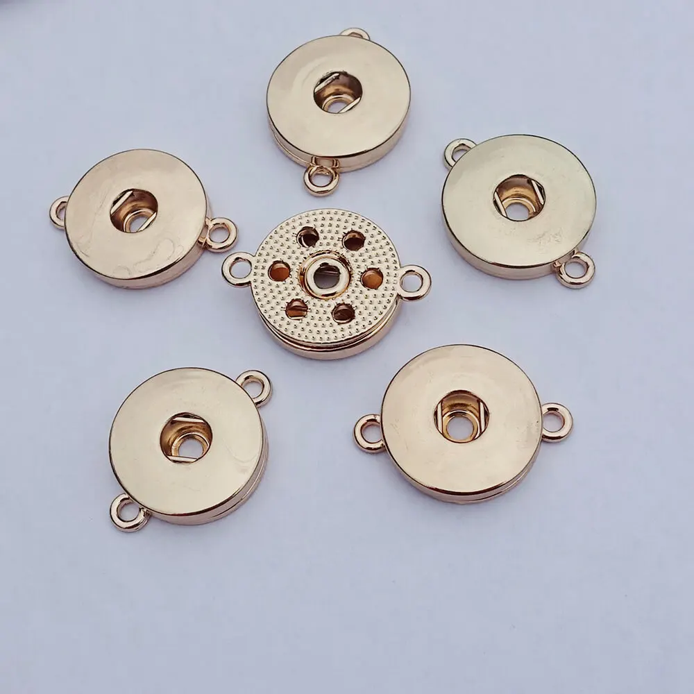 

15 Pcs/lot Gold 18mm Snap Buttons Connectors For Diy Handmade Jewelry Findings Component Accessories