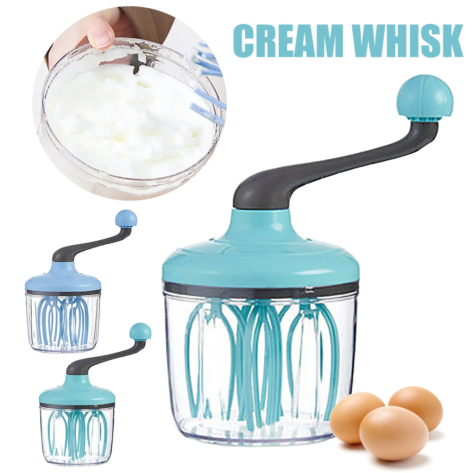 Manual Hand Beater Cream Stirring Cake Tool Four-axis Fast Foaming Stir Bar Plastic Handle Mixer Kitchen |