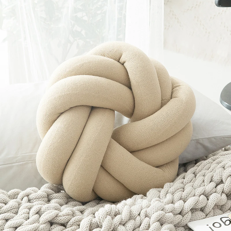 Coj&iacute;n de nudo espalda de mano DIY de algod&oacute;n para coche, almohada Lumbar pentac&iacute;clica, silla de anillo, coj&iacute;n de asiento de sof&aacute;, almohada suave de descanso de mano para oficina almohadas decorativas para habitaciones-3