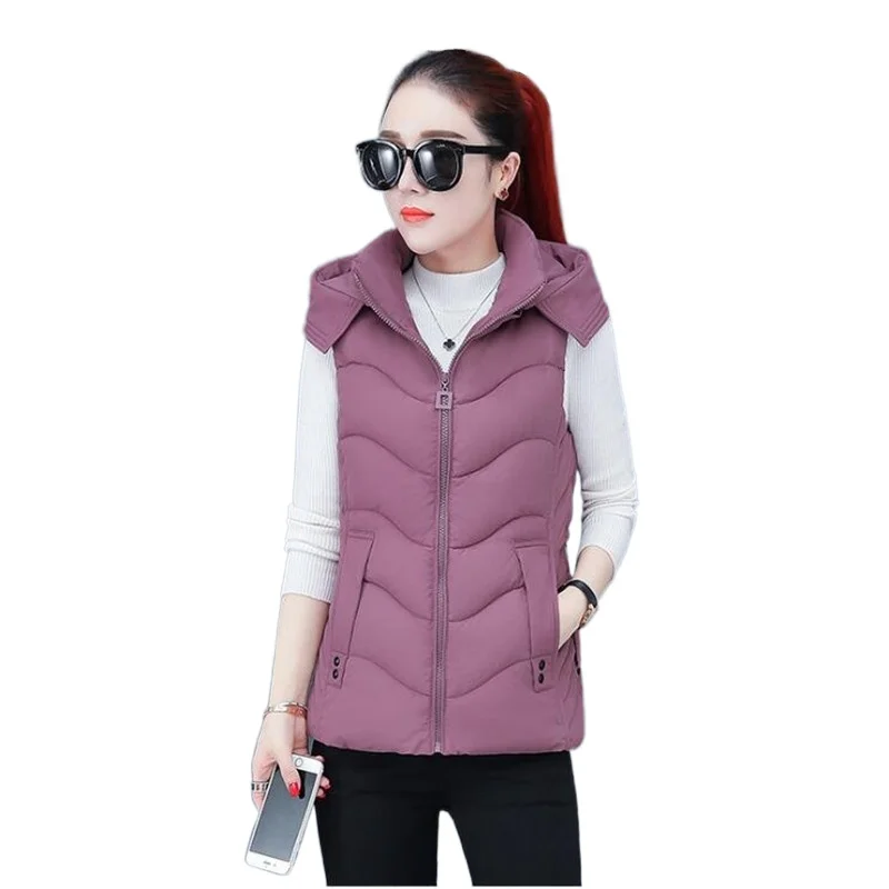 Высококачественный пуховой хлопковый жилет для женщин на осень и зиму женская