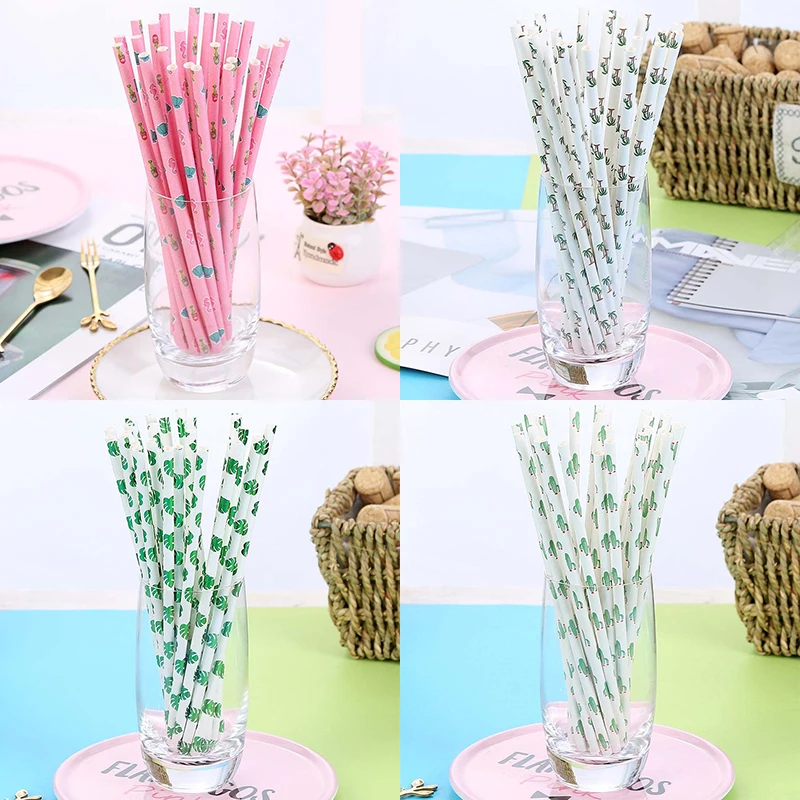Одноразовые бумажные соломинки русалка набор из 25 предметов Тропическое
