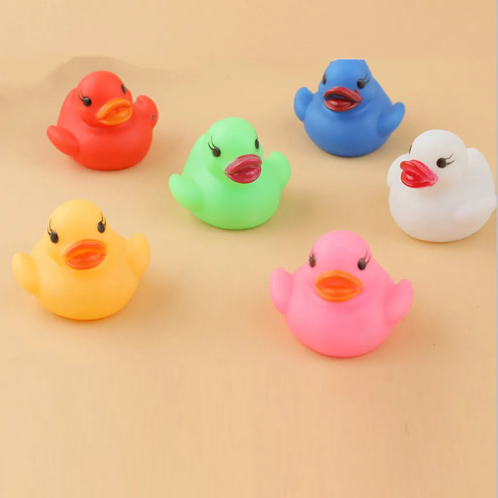 3 шт. желтый резиновый утка СВЕТОДИОДНЫЙ светильник утки Ванна писклявые игрушки