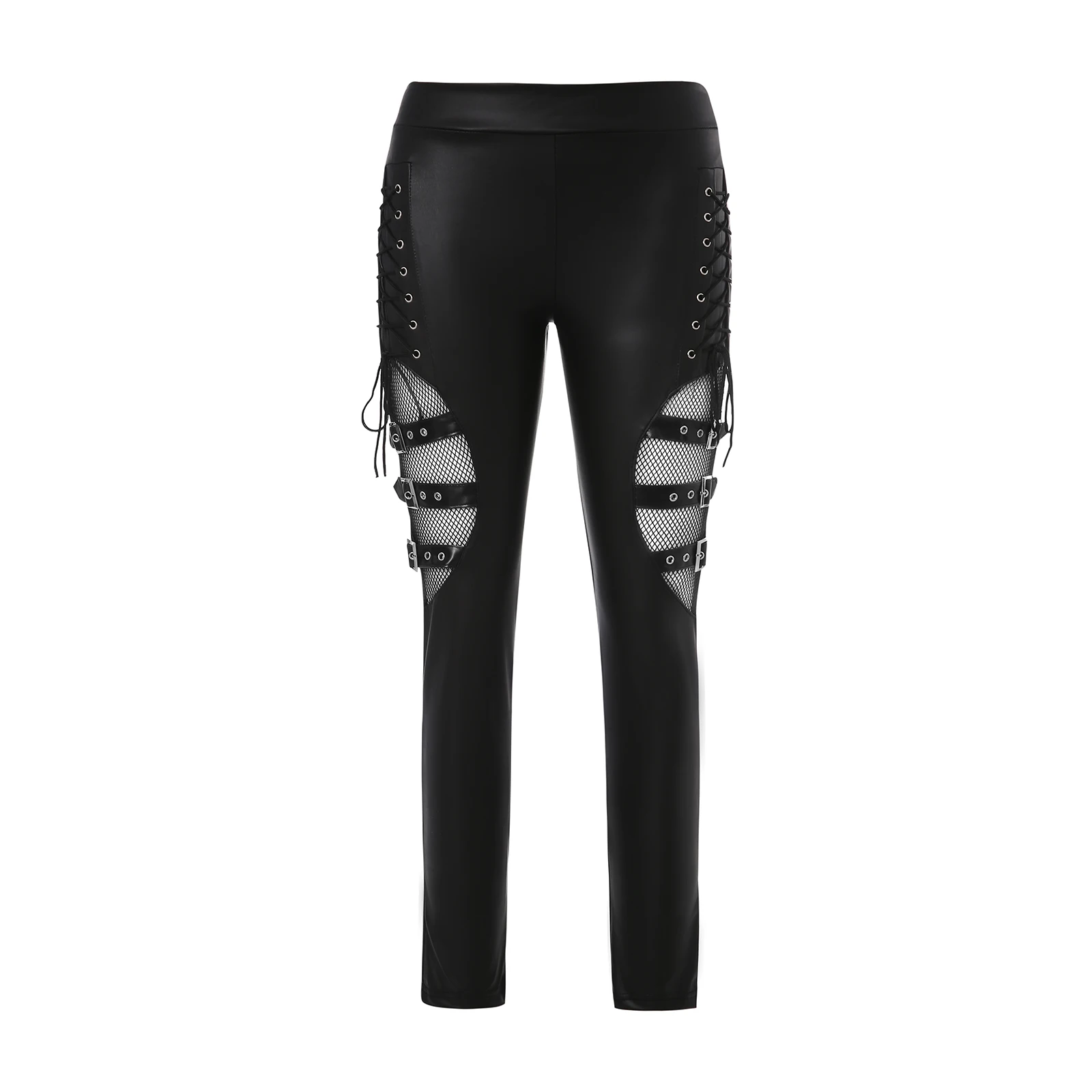 

Female Trousers Solid Color High Waist Hollow Out Skinny Pants for Spring Fall