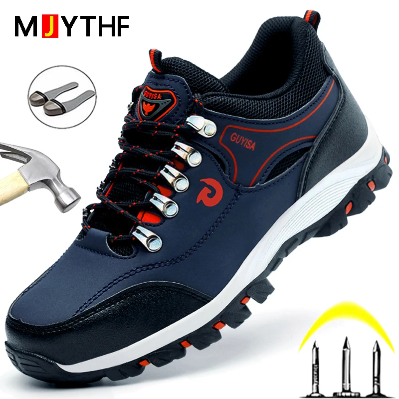 

Safety Shoes Men Outdoor Hiking Shoes Work Sneakers Indestructible Work Safety Boots Steel Toe Shoes Puncture-Proof Work Shoes