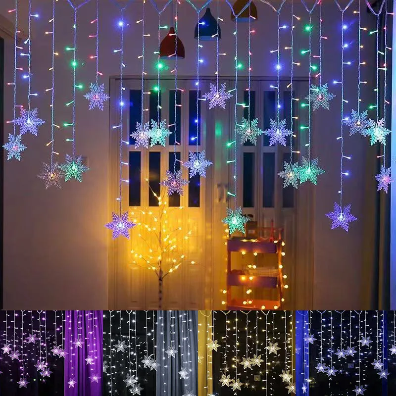 2022 Фотофон &quotНовый год&quot светодиодная занавеска в виде снежинки волсветильник