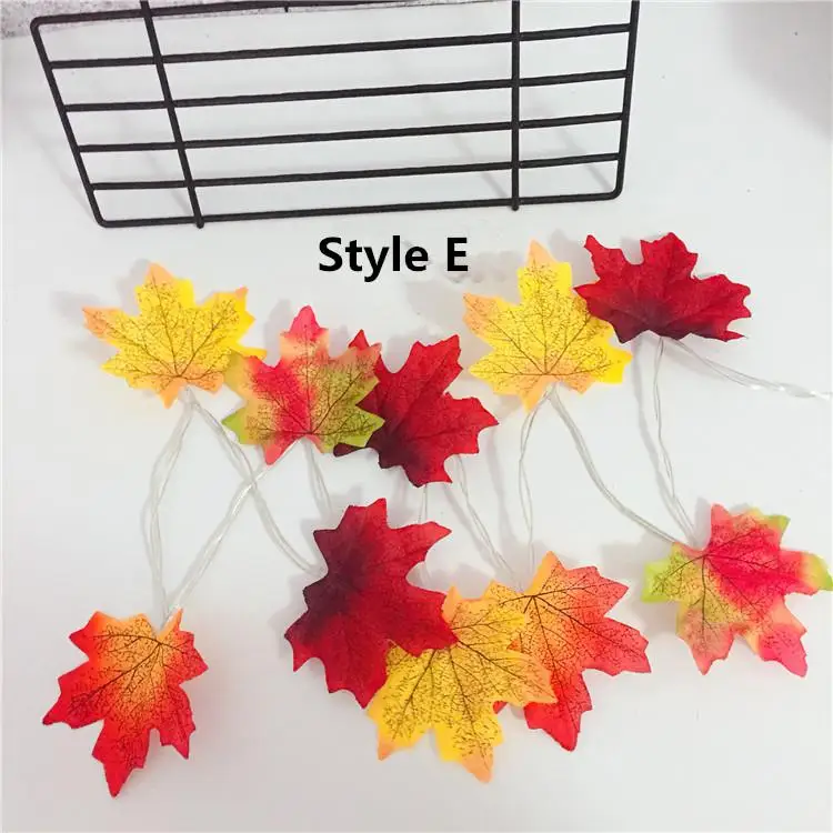

Maple Leaves Shape LED String Light Christmas Halloween Fence Party Stair Railing Decoration Battery Box