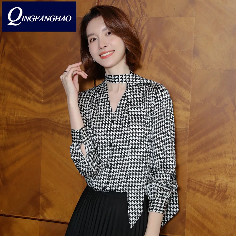 

Korean style slim temperament long-sleeved shirts women jy