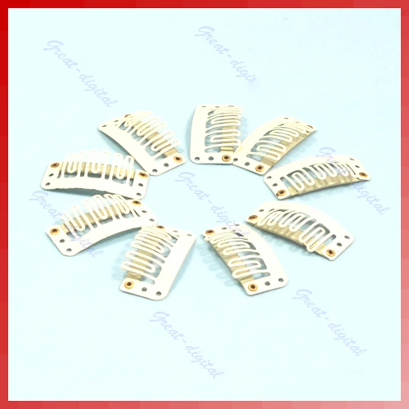 

10X U Blonde Shape Snap Clip For Hair Extension/wig/weft Clip32mm