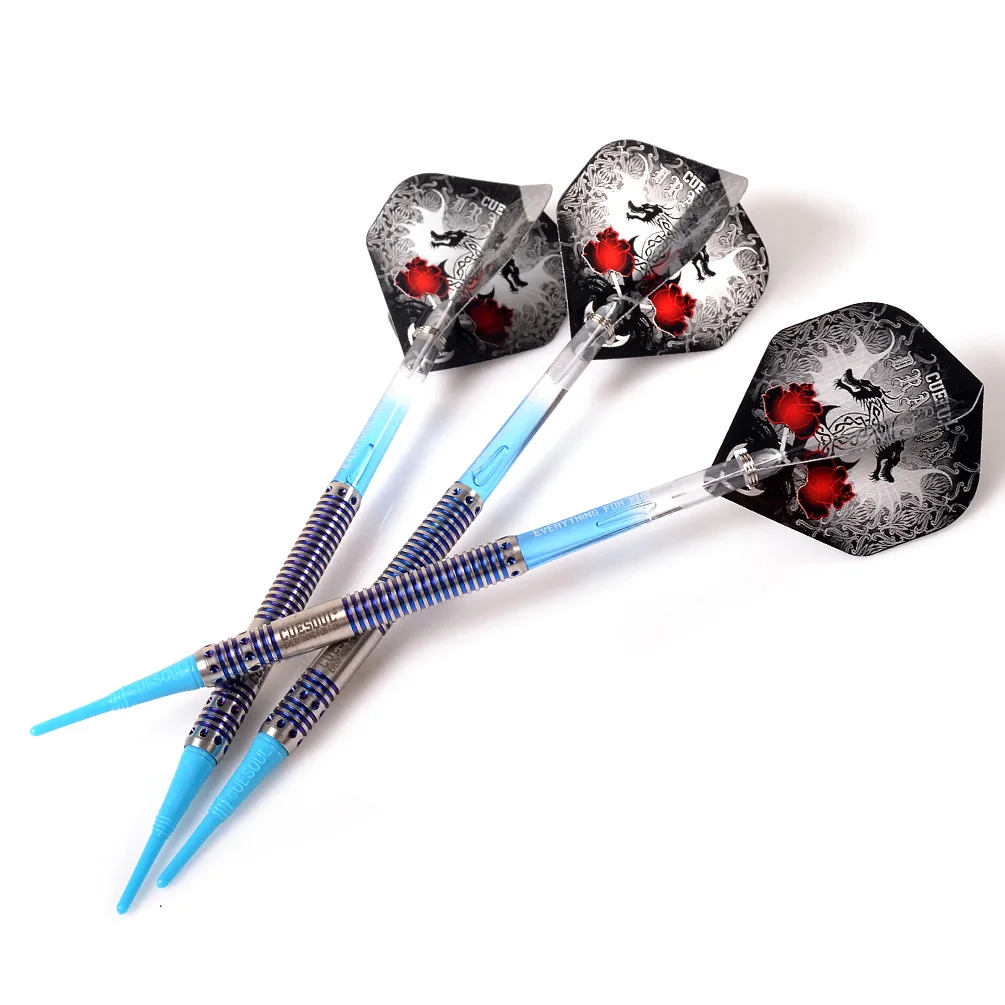 CUESOUL Dragon Fashionable 90% tungsten 18g Soft Tip Darts Set,Barrel with Titanium Coated enlarge