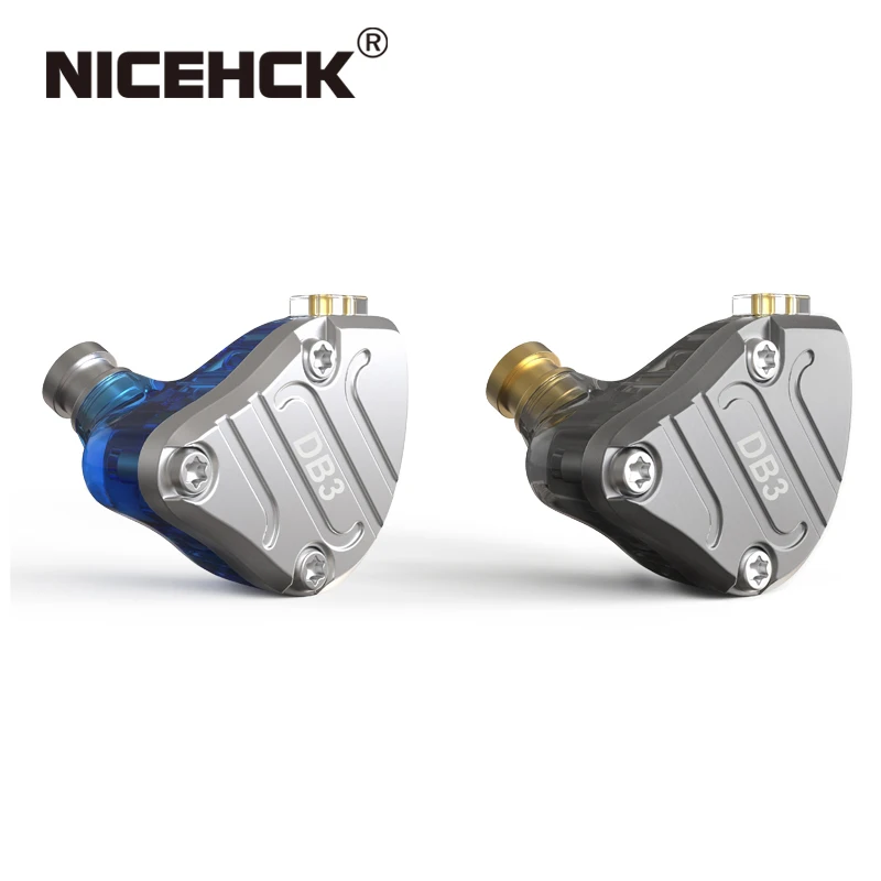 Buy NiceHCK DB3 In Ear Earphone 1BA+2DD Hybrid 3 Drivers DJ Monitor Running Sport HIFI Headset Metal Earbud IEM NX7 on