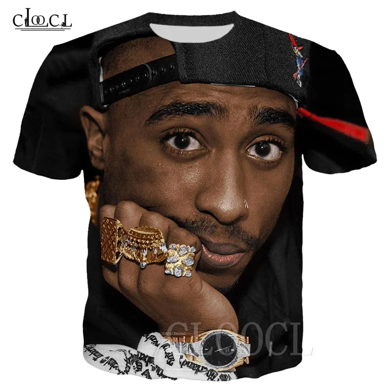 Rock Rapper 2pac T Shirts 3D Print Tupac Amaru Shakur Hip Hop Streetwear T-shirt Men Women Oversized Summer Casual Tee Pullovers
